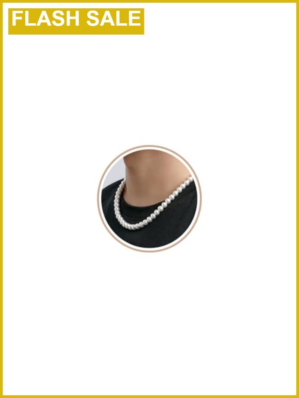 8mm Pearl Necklace Stainless Steel Choker for Men Women Jewelry Gift